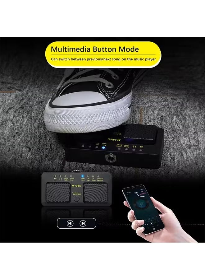 M-VAVE CUBE TURNER PRO Wireless Intelligent MIDI Controller Pedal Page Turner Pedal Music Sheet Turner Wireless BT Connection - Image 5